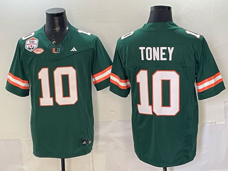 Men 2026 Miami Hurricanes #10 Toney Green 3th generations Limited NCAA Jersey 054->ncaa teams->NCAA Jersey